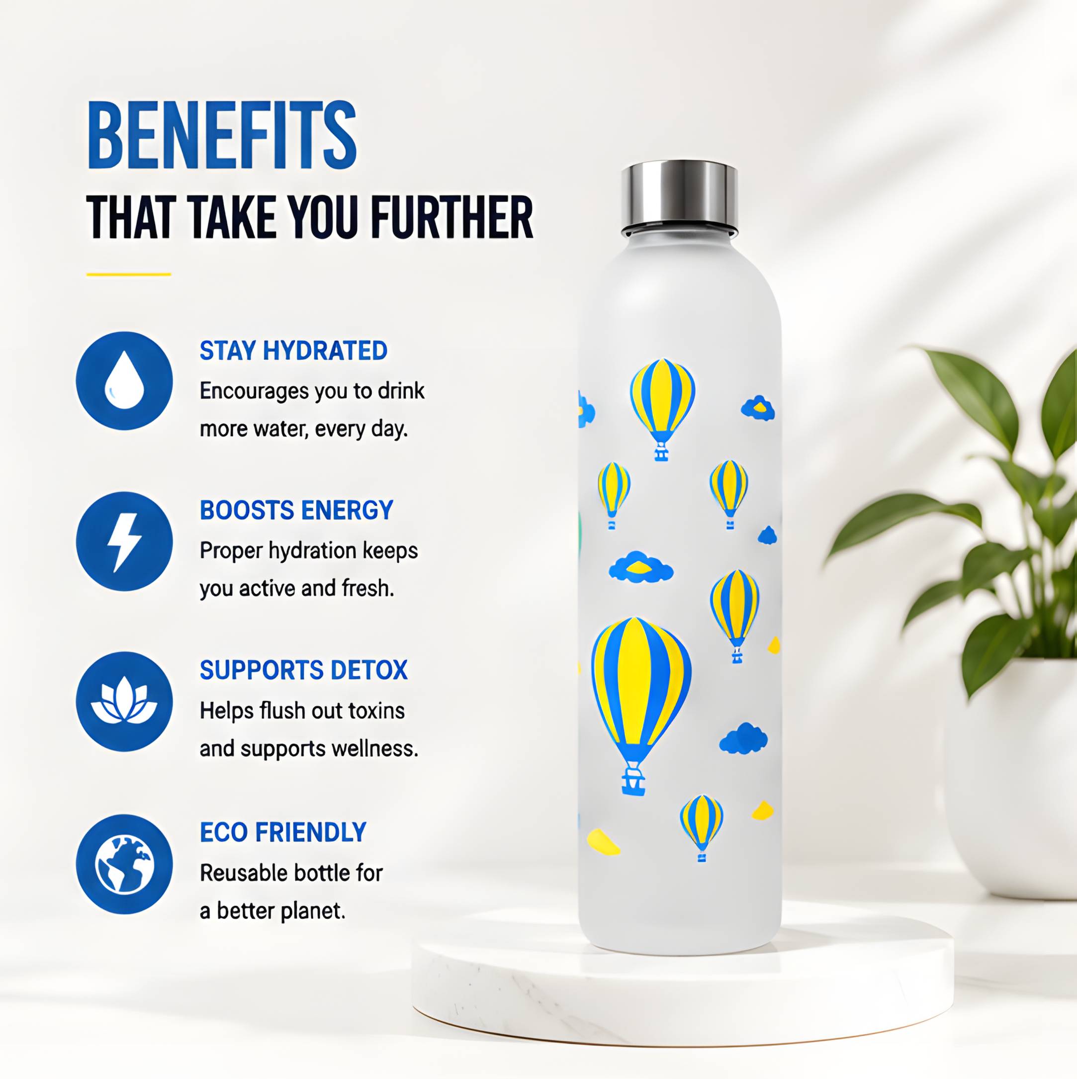Neuversal Borosilicate Glass Water Bottle 500 ml - Image 2