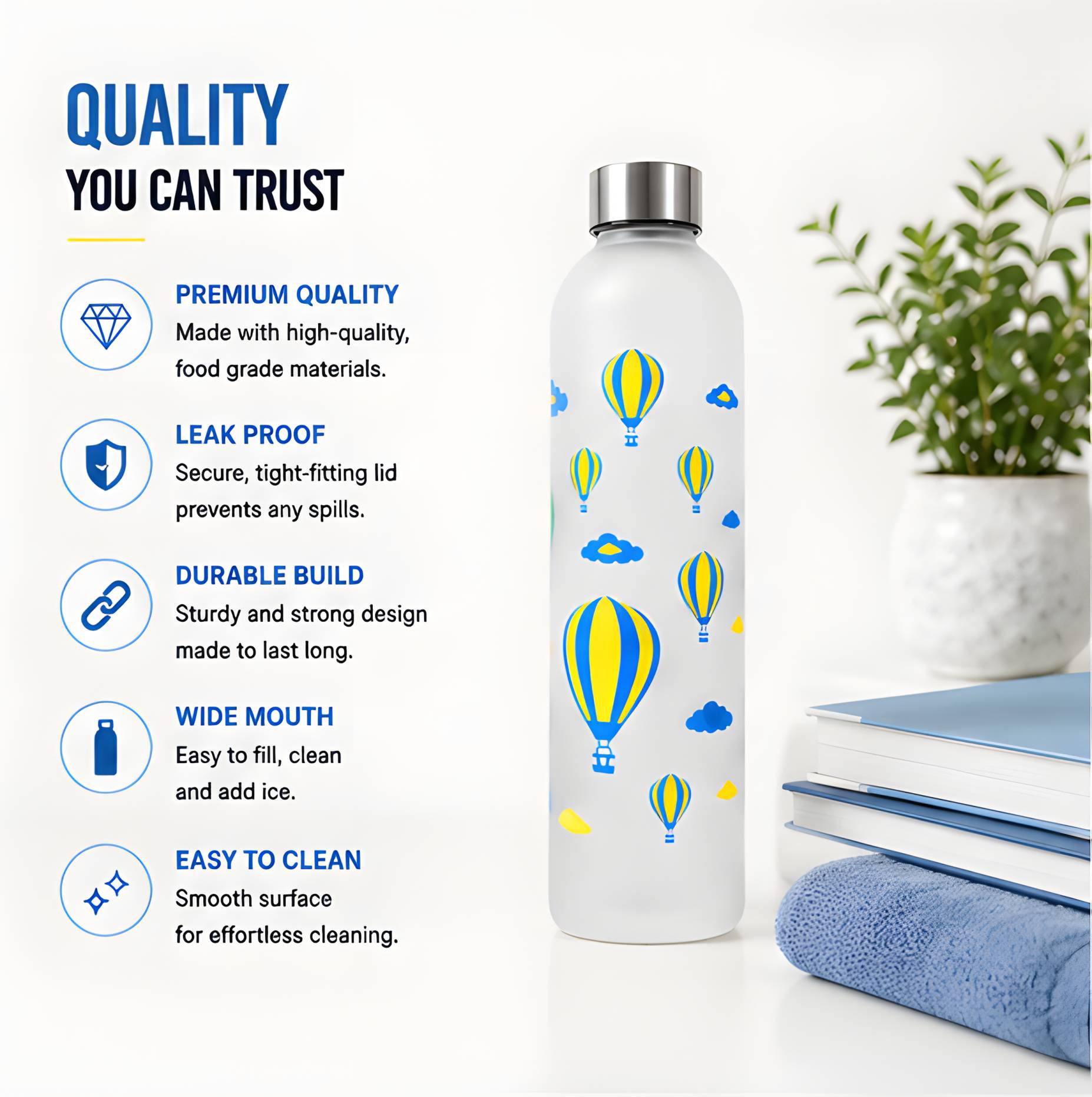 Neuversal Borosilicate Glass Water Bottle 500 ml - Image 4