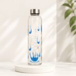 Neuversal Water Splash Borosilicate Glass Water Bottle 500 ml
