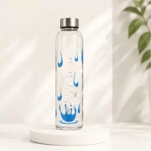 Neuversal Water Splash Borosilicate Glass Water Bottle 500 ml